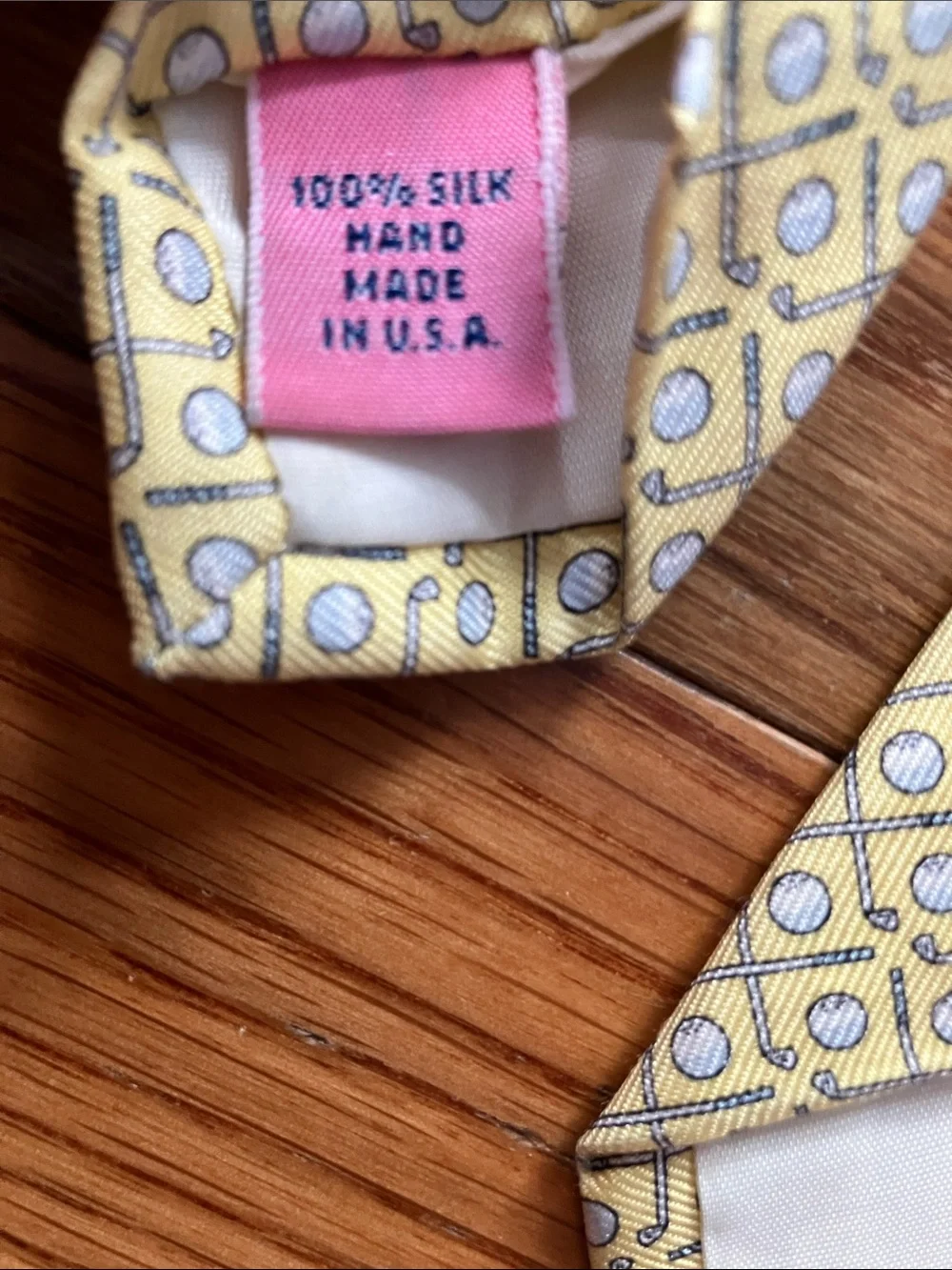Vineyard Vines - Men’s Yellow Golf Clubs Silk Neck Tie